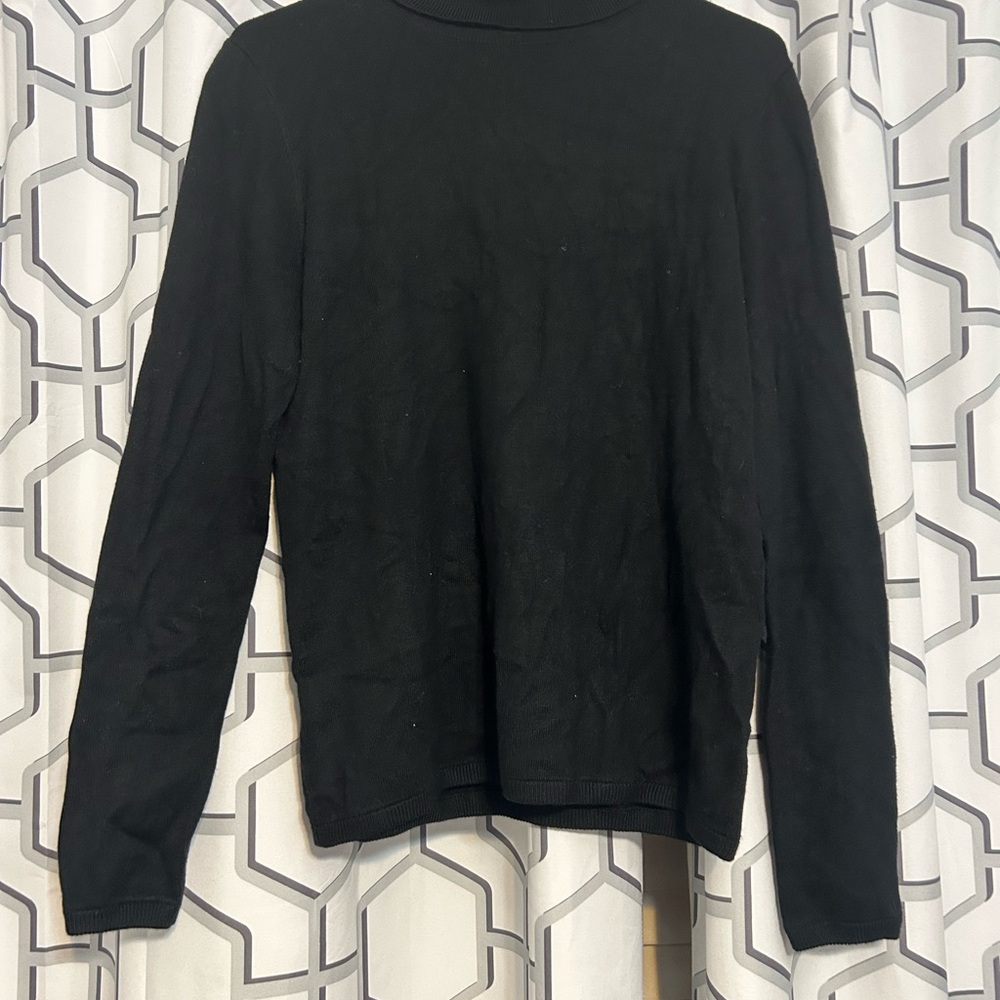 Ann Taylor Elegant Black Knit Turtle neck.